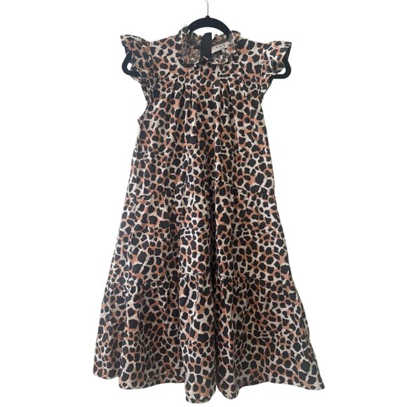 Sea New York Cheetah Print Tiered Ruffle Dress Size 4 - Picture 2 of 11